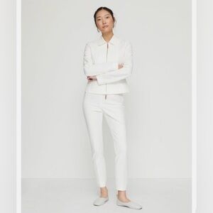 NWT Lafayette 148 New York Stanton White Tailored Slim Dress Pants Sz 14